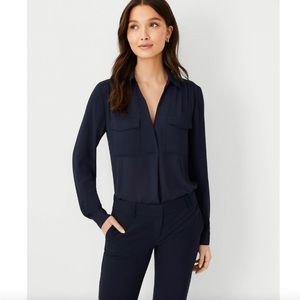Ann Taylor Camp Shirt Long Sleeve